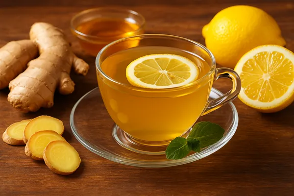 chá de gengibre com limão