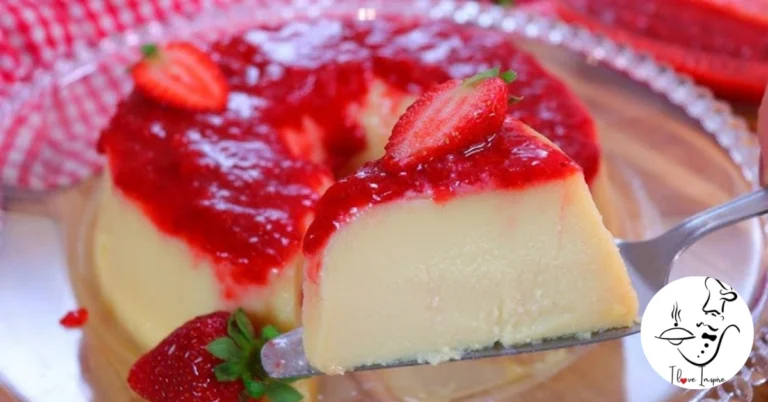 Pudim de Morango com Calda