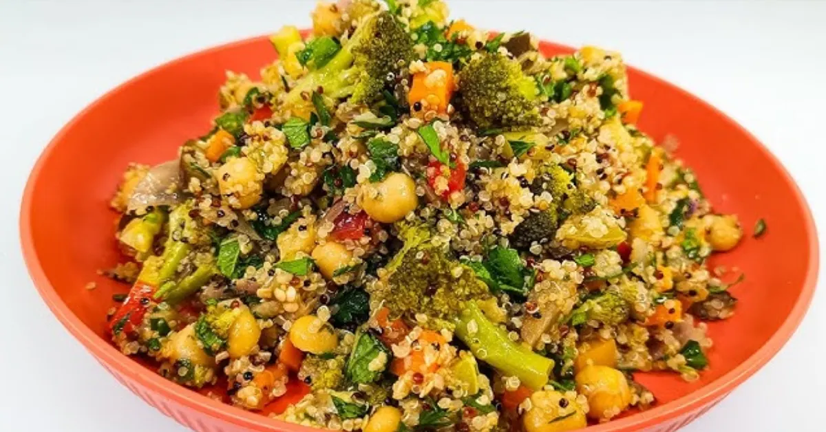 quinoa com legumes assados