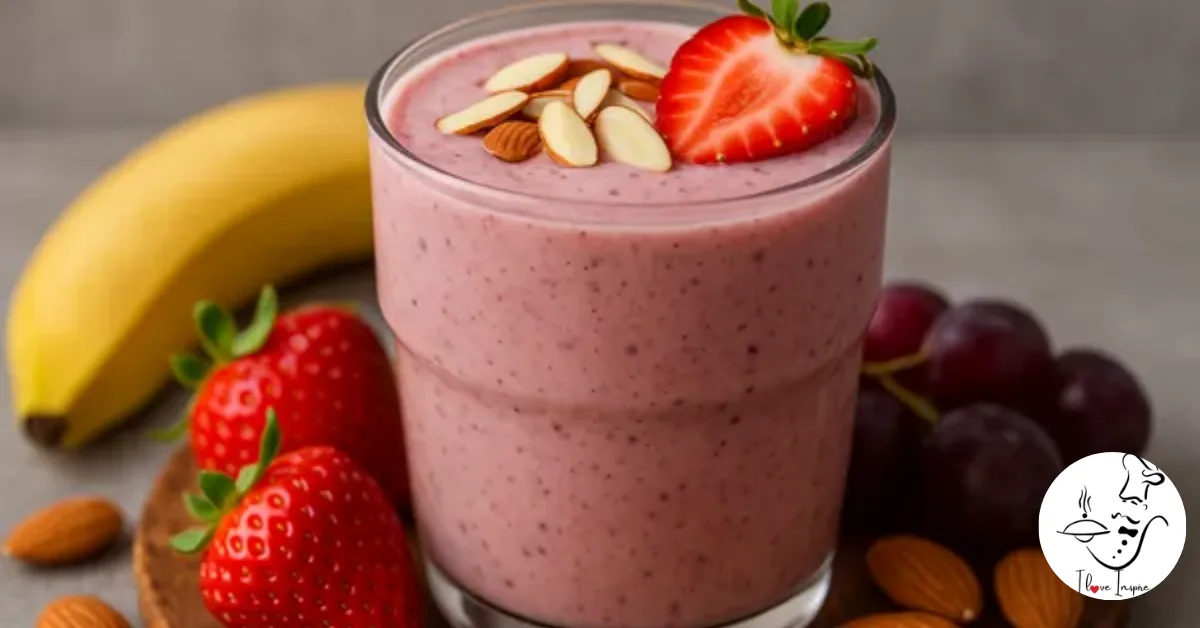 smoothie de frutas com amêndoas
