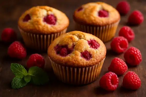 muffins de framboesa