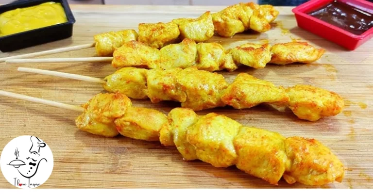 Espetinho de frango com manteiga de alho