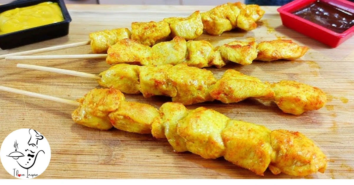 Espetinho de frango com manteiga de alho