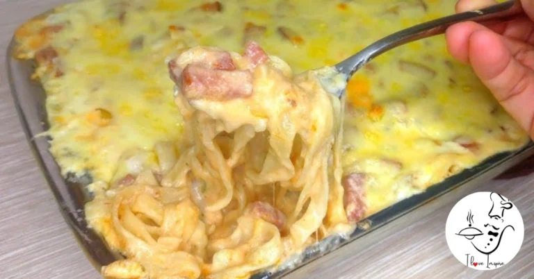 Macarrão com creme de batata com calabresa