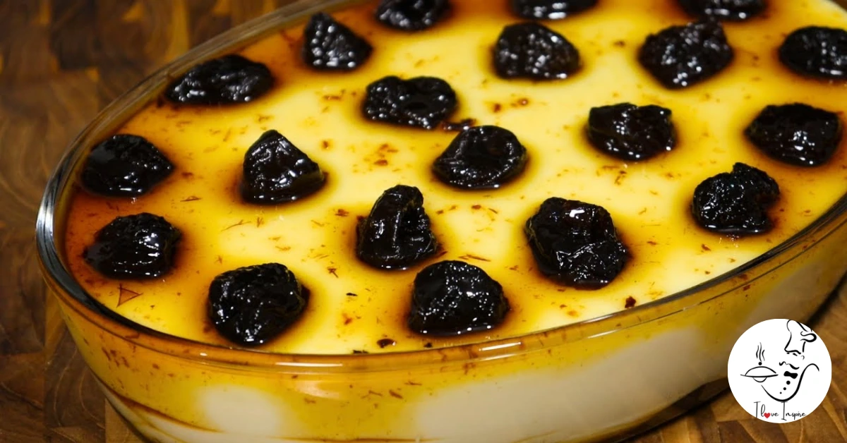 Manjar de Coco com Calda de Ameixa