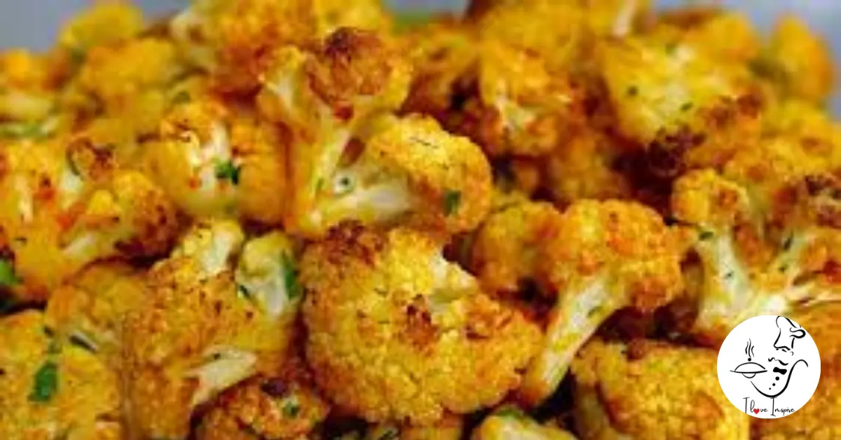 Couve flor assada crocante com alho e parmesão