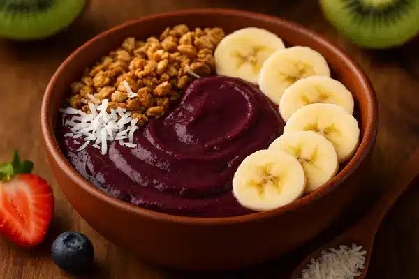 açaí com granola e banana