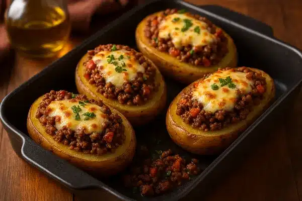 batata recheada com carne moída