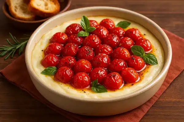 Catupiry com tomatinhos confeitados