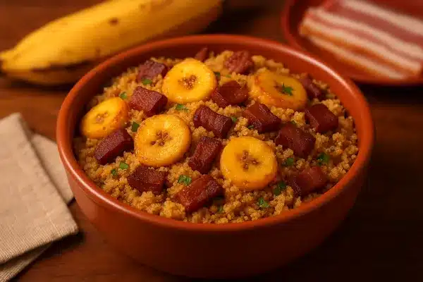 farofa de banana da terra com bacon