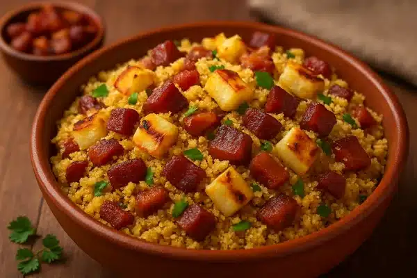 Farofa de Queijo Coalho com Bacon