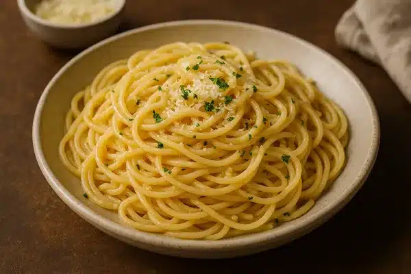 Macarrão com pasta de alho