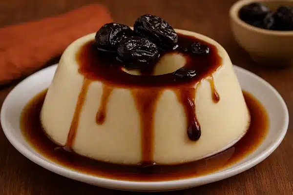 Manjar de Coco com Calda de Ameixa