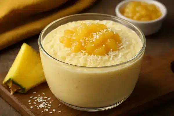 mousse de abacaxi com coco