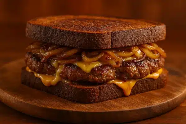 Patty Melt com pão australiano