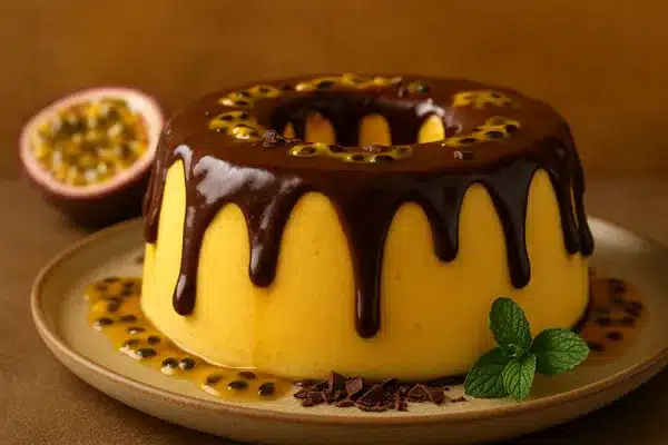 Pudim de Sorvete de Maracujá e Chocolate