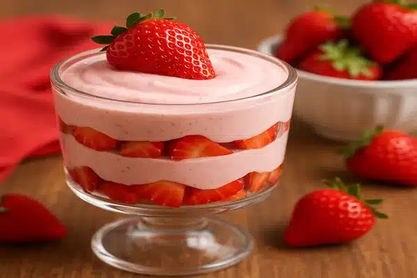 sobremesa de morango com whey