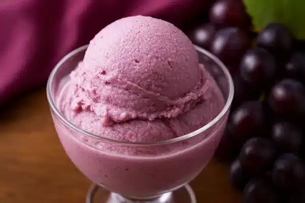 sorvete caseiro de uva